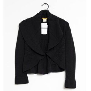 D. Exterior Black Wrap Sweater/ Shrug Size S
